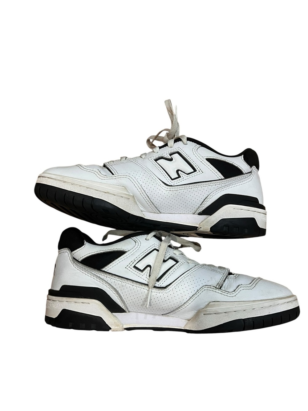 New Balance White and Black Low-Top Sneakers
